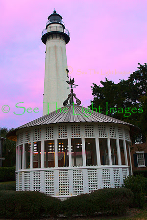 2053 St Simon Lighthouse at dusk